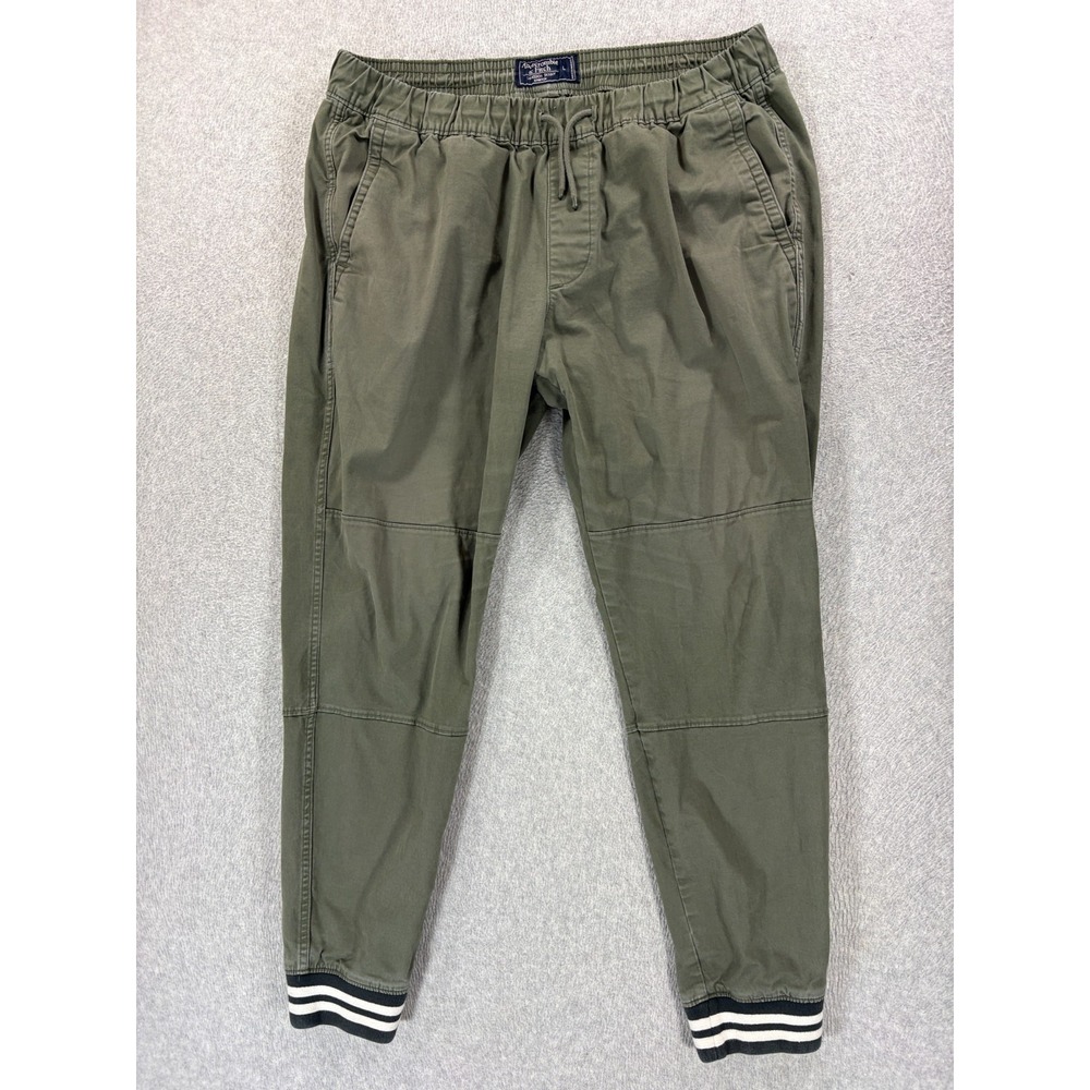 Abercrombie & Fitch Langdon Skinny Stretch  Jogger Pants (Men's Large) Green